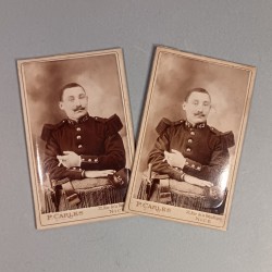 ENSEMBLE DE 2 PHOTO CDV D'UN SOLDAT DU 163 ème REGIMENT D'INFANTERIE DE LIGNE VERS 1900 1914